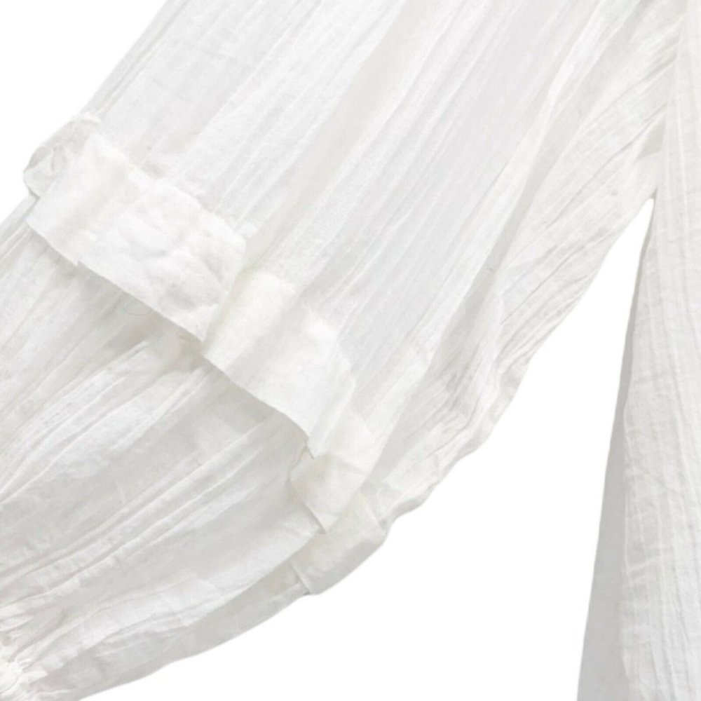 Free People Ivory Laura Ruffle Embroidered  Blouse Size X-Small - Picture 3 of 5
